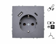 Zásuvka a USB A+C nabíječka LIREGUS MODER, černá