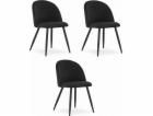 Leobert Židle BELLO - černý samet / černé nohy x 3