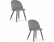 Leobert Židle BELLO - světle šedý samet / černé nohy x 2