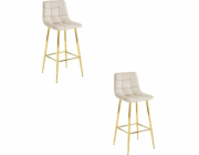 Leobert Taburetka ARCETO - béžový samet / nohy GOLDEN x 2