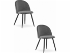 Leobert Židle BELLO - tmavě šedý samet / černé nohy x 2