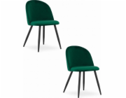 Leobert Židle BELLO - zelený samet / černé nohy x 2