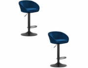 Leobert Stolička EAST - tmavě modrý samet / černá podnož x 2