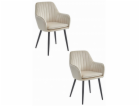 Leobert Židle LUGO - béžový samet / černé nohy x 2