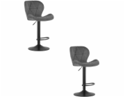 Leobert Taburetka WEST - šedý samet / černá podnož x 2