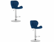 Leobert Stolička WEST - tmavě modrý samet / chromovaná podnož x 2