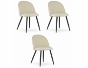 Leobert Židle BELLO - béžový samet / černé nohy x 3