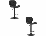 Leobert Taburetka WEST - černá ekokůže / černá podnož x 2