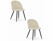 Leobert Židle BELLO - béžový samet / černé nohy x 2