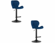 Leobert Stolička WEST - tmavě modrý samet / černá podnož x 2