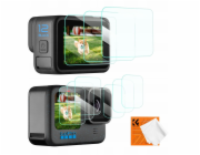 K&F 3x Sada ochranných skleněných fólií a čoček pro GoPro Hero 12 11 10 9 černá / Concept / Sku.2191