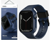 Uniq Řemínek Monos 2v1 + pouzdro pro Apple Watch 4/5/6/7/8/9/SE 44/45mm modrá/námořnická modrá