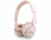 Guess Sluchátka přes uši Bluetooth 5.3 s kovovým logem a růžovou barvou
