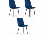 Leobert Židle LAVA - tmavě modrý samet x 3