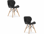 Leobert Židle LAGO, ekokůže - černá x 2