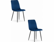 Leobert Židle LAVA - tmavě modrý samet x 2