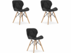 Leobert Židle LAGO, ekokůže - černá x 3