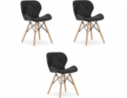 Leobert Židle LAGO, ekokůže - černá x 3