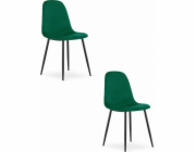 Leobert Židle COMO - tmavě zelený samet x 2