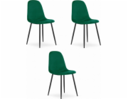 Leobert Židle COMO - tmavě zelený samet x 3