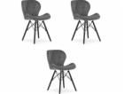Leobert Židle LAGO Samet - šedé / černé nohy x 3