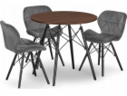 Leobert Sada kulatého stolu TODI 80 jasan + 3 šedé židle ...