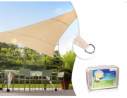 GreenBlue Zahradní stínicí plachta UV polyester 5m trojúhelníkový krémový hydrofobní povrch - GB502