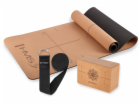 HMS Sada na jógu CORK TPE podložka YM11 + kostka KJ02 + p...