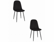 Leobert Čalouněná židle COMO, černý samet, 2 ks, moderní loft