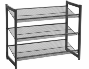 Leobert Černý kovový průmyslový botník se 3 policemi 7430,762,8 cm