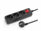 Montis Prodlužovací kabel 3 zásuvky 10m s vypínačem černý...