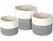 Home Styling Collection Úložný košík z bavlny pro domácí styling, sada 3 kusů