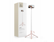 4kom.pl Selfie tyč Tech-Protect L09S s Bluetooth, stativ, růžová