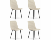 Leobert Židle TURIN - béžový samet x 4