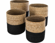 Atmosphera Sada jutových košů v černé a bílé barvě