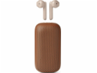 Lexon Bezdrátová Bluetooth sluchátka Speakerbuds, hnědá/v...