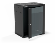 Alantec Nástěnná skříň 19 15U 600x450, jednokřídlé skleněné dveře, plně odnímatelná zadní stěna, plně odnímatelné boční stěny, uzamykatelná, 4 nosníky, černá (SW-15U-600-450-01-CA)