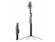 Wozinsky Selfie tyč WST-360YS s funkcí stativu, 360° AI automatické sledování obličeje, ovládání gesty - černá