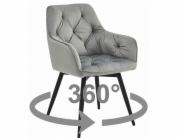 Leobert Židle JORK360 - stříbrošedý samet / černé nohy x 1