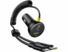 Baseus kulatá plastová nabíječka do auta (U+C) + kabel C&...