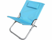 Ambiance SKLÁDACÍ PLÁŽOVÉ KŘIŠLE S OPĚRKOU HLAVY 47X61X58CM MODRÁ