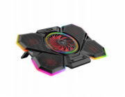 Rampage Chladicí podložka pro notebooky 9-17 Coolflow RGB, nastavitelná, černá