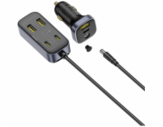 Baseus Autonabíječka BackseatPal L1 110W 3 x USB-A + 3 x USB-C s prodlužovacím kabelem 1,5 m - černá