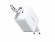 Joyroom Nabíječka JR-TCL06 67W GaN do zásuvky s vestavěným zatahovacím kabelem USB-C - bílá