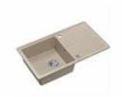 GraniteQ TONY 111 žulový dřez říční písek (béžový), 1 dřez s/bez (78x45x18,5), se sifonem a nerezovým uzávěrem + odtoková vložka + sada nožů Fiskars
