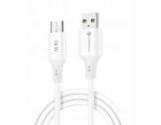 ForCell Silikonový kabel F-Energy QC3.0 2,4A 18W s konektorem USB A na micro USB, 1 m, C341, bílý