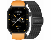 Gravity Pánské chytré hodinky GT28-2 s řemínkem a náramkem, oranžové a černé