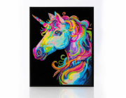 DIAMOND DOTZ DOSPĚLÉ FLOCKED NEON UNICORN