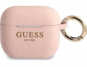 Guess Silikonové třpytivé ochranné pouzdro GUA3SGGEP pro AirPods 3 růžové