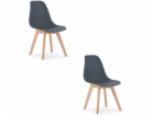 Leobert Sada 2 skandinávských grafitových židlí KITO do k...